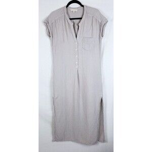 Everyday Ritual Gauze Maxi Dress Womens M Caftan European Resort Cotton Beige